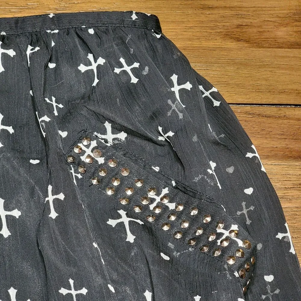 Flutterbye Full Sheer Black Cross Skirt w/ Pockets - Size 3X